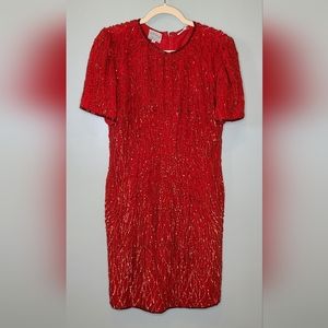 Vintage Red Sequin dress size 8
